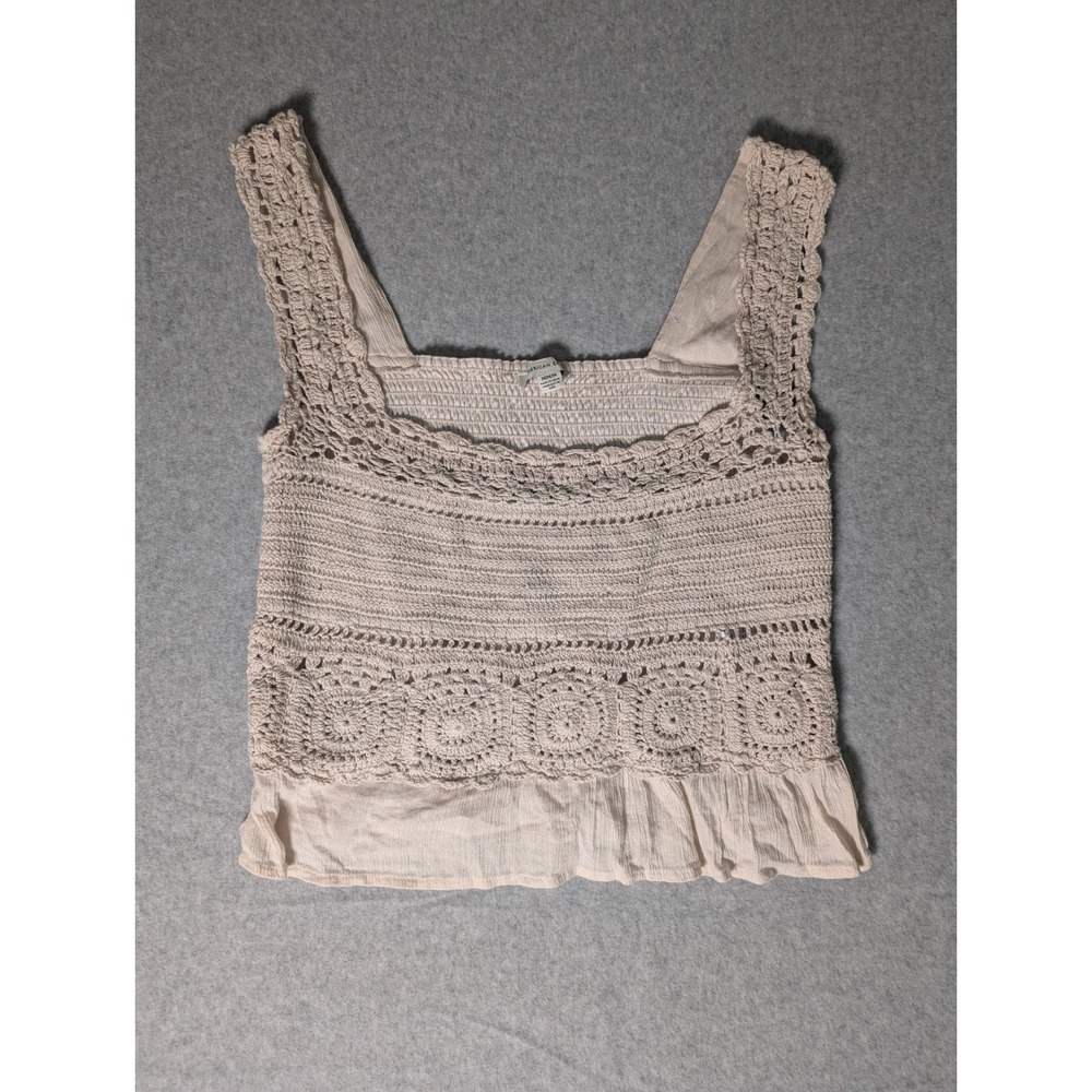 American Eagle Women's Medium Knit Front Cropped Boho Tank